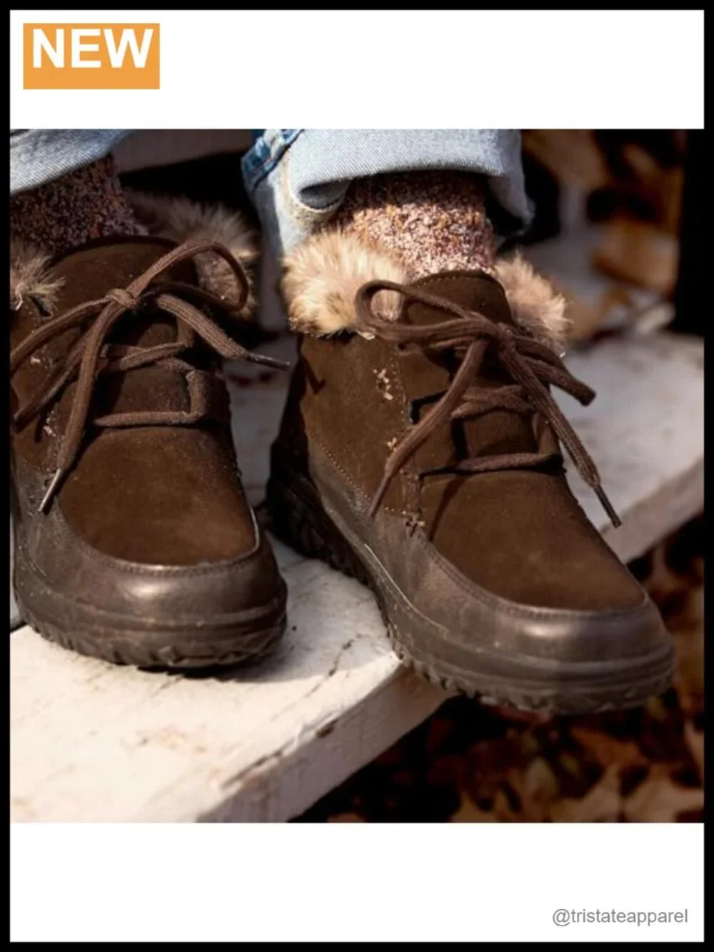 Women's Lace-Up Faux Fur Winter Ankle Boots Water Resistant Suede